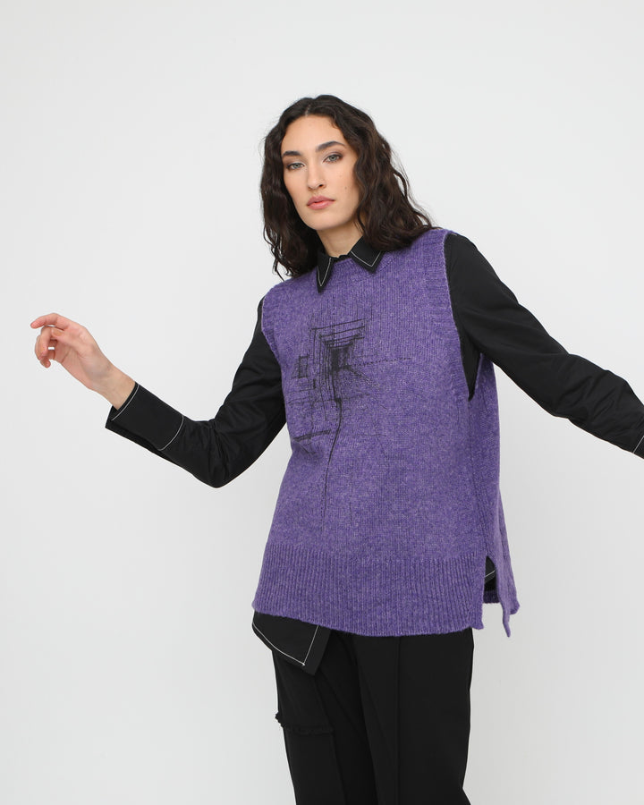 Ozai N Ku Seis Sweater Vest, Purple