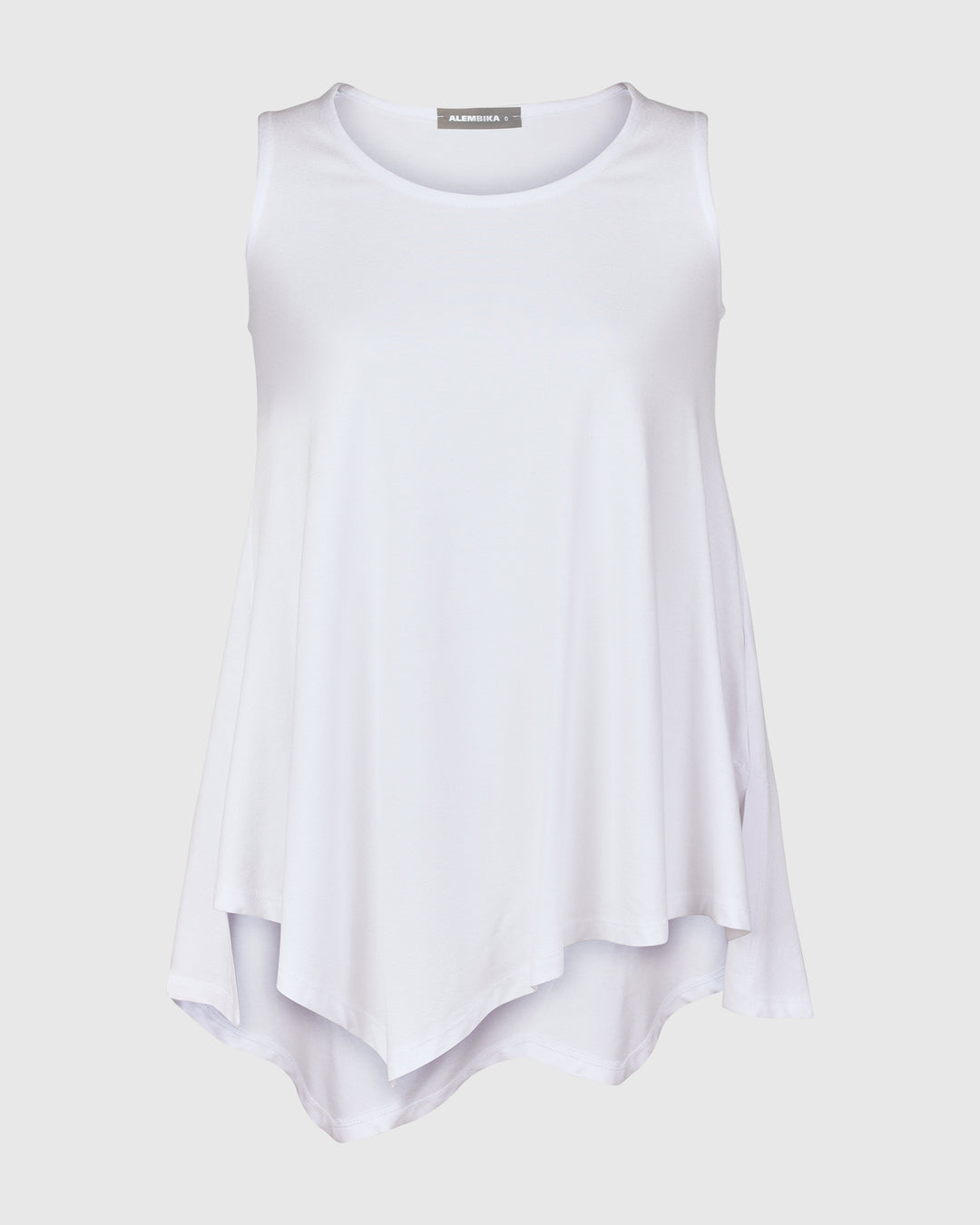 Essential Point Hem Tank Top, White