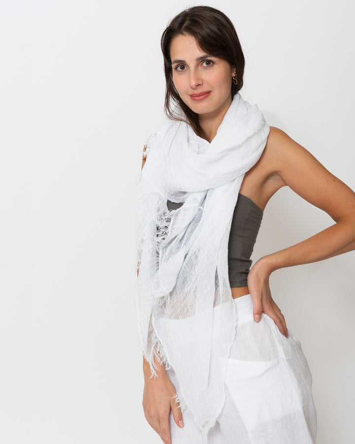 Blueberry Low Tide Scarf, White