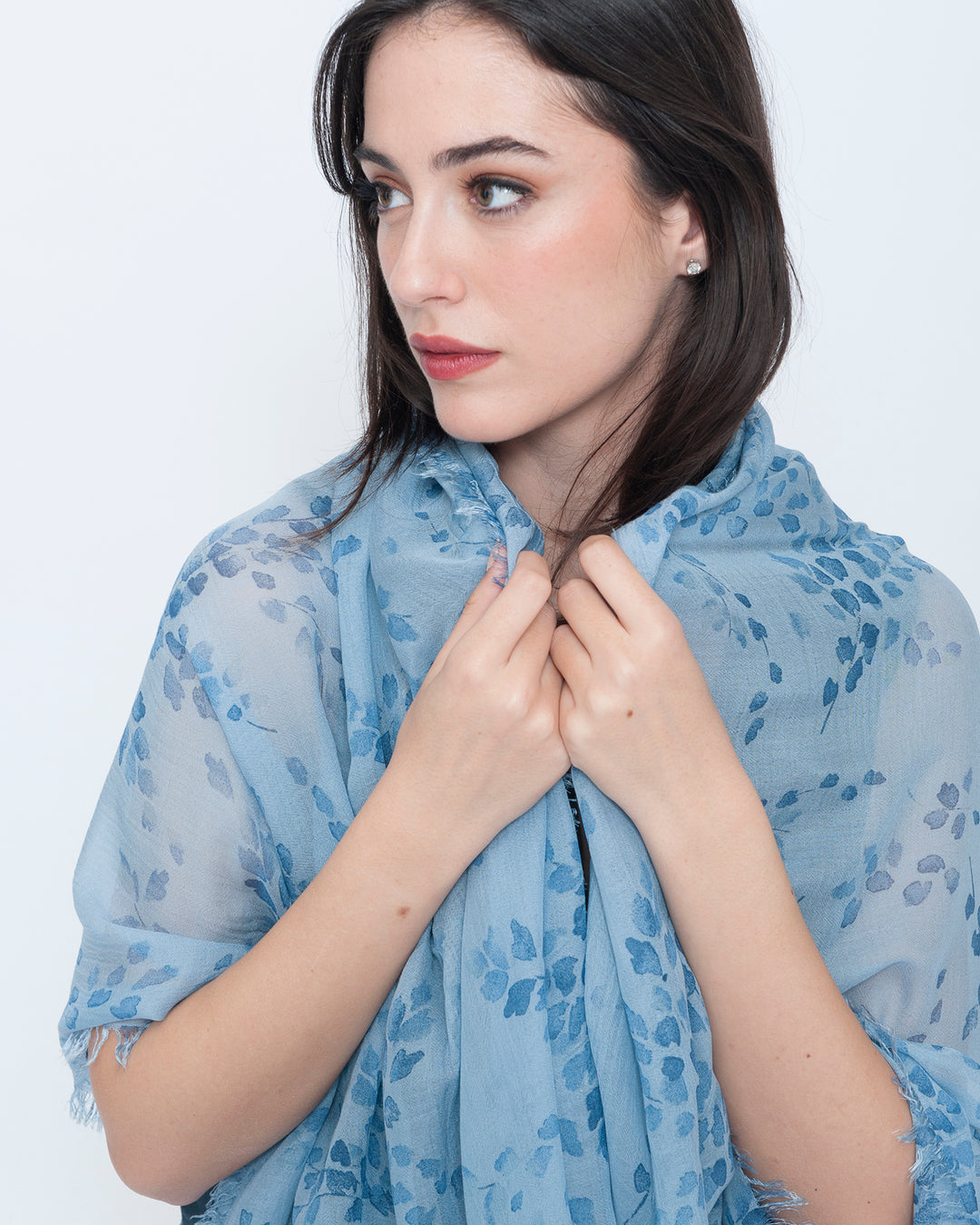 Blueberry Wisteria Scarf, Sky Flora