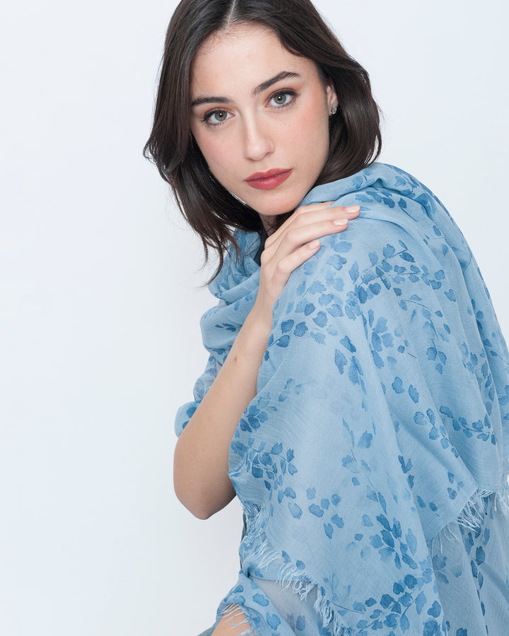 Blueberry Wisteria Scarf, Sky Flora