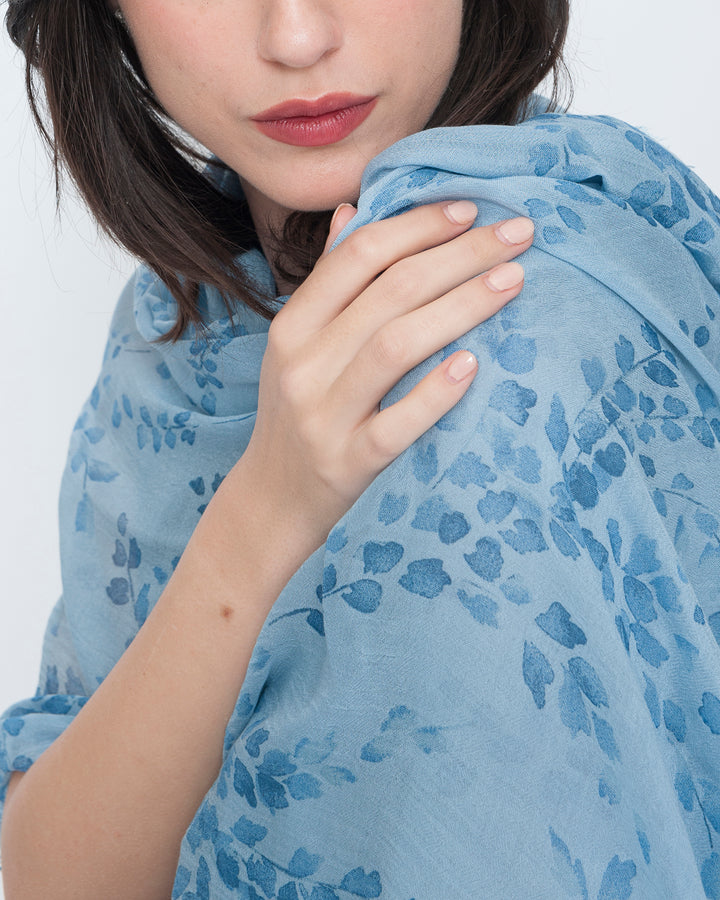 Blueberry Wisteria Scarf, Sky Flora
