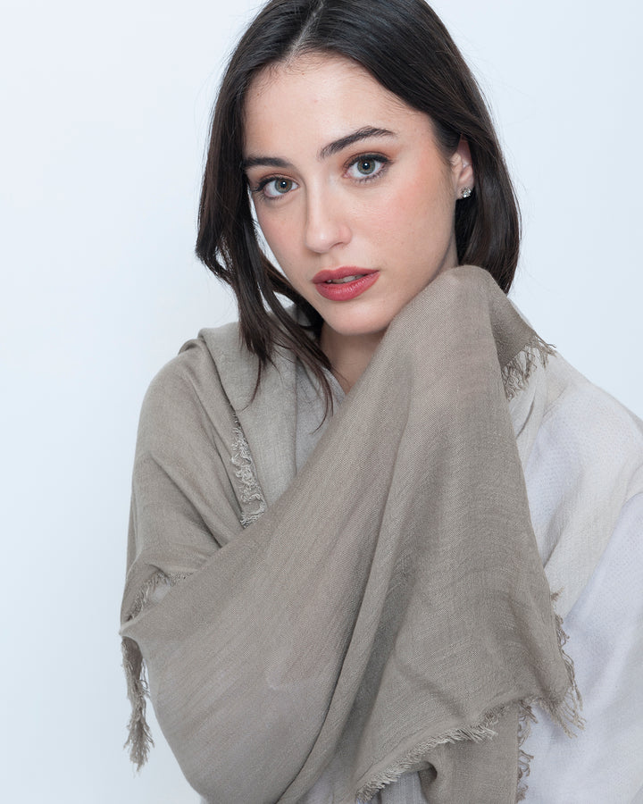 Blueberry Dip Dye Scarf, Beige Ombre