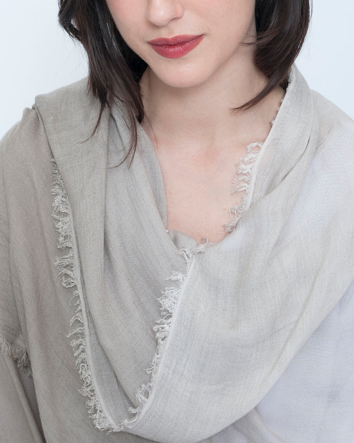 Blueberry Dip Dye Scarf, Beige Ombre