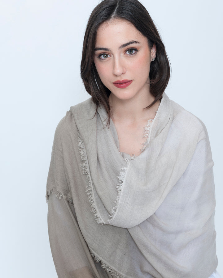 Blueberry Dip Dye Scarf, Beige Ombre