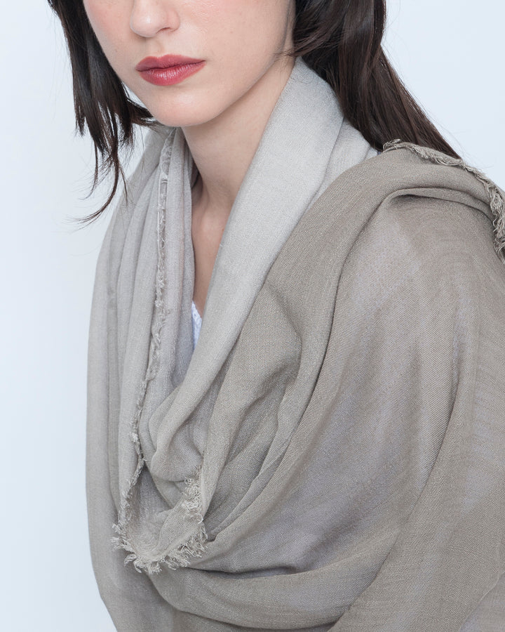 Blueberry Dip Dye Scarf, Beige Ombre