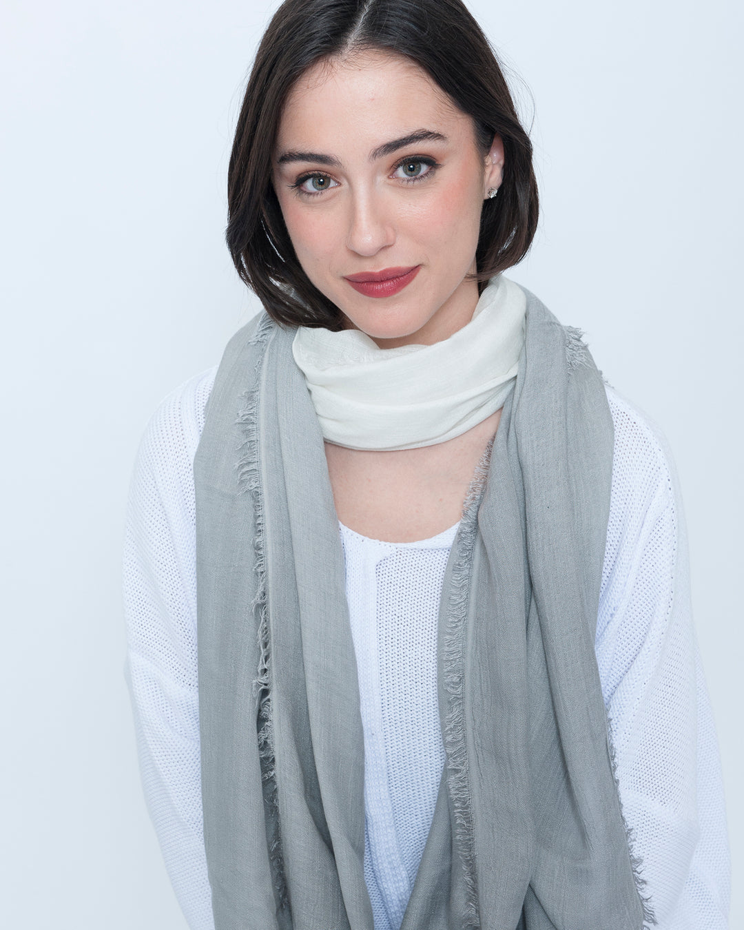 Blueberry Dip Dye Scarf, Slate Ombre