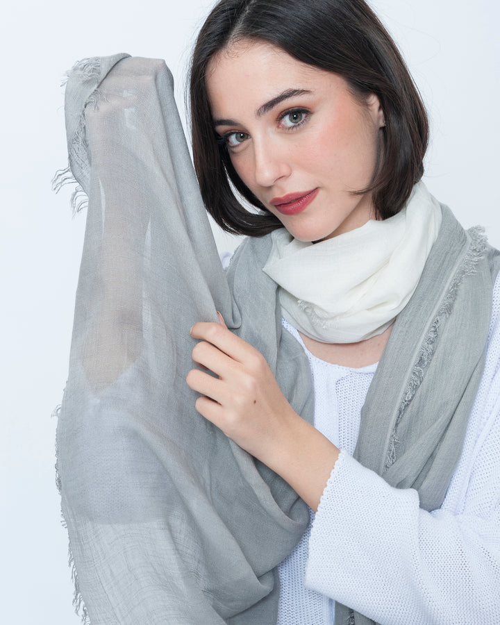 Blueberry Dip Dye Scarf, Slate Ombre