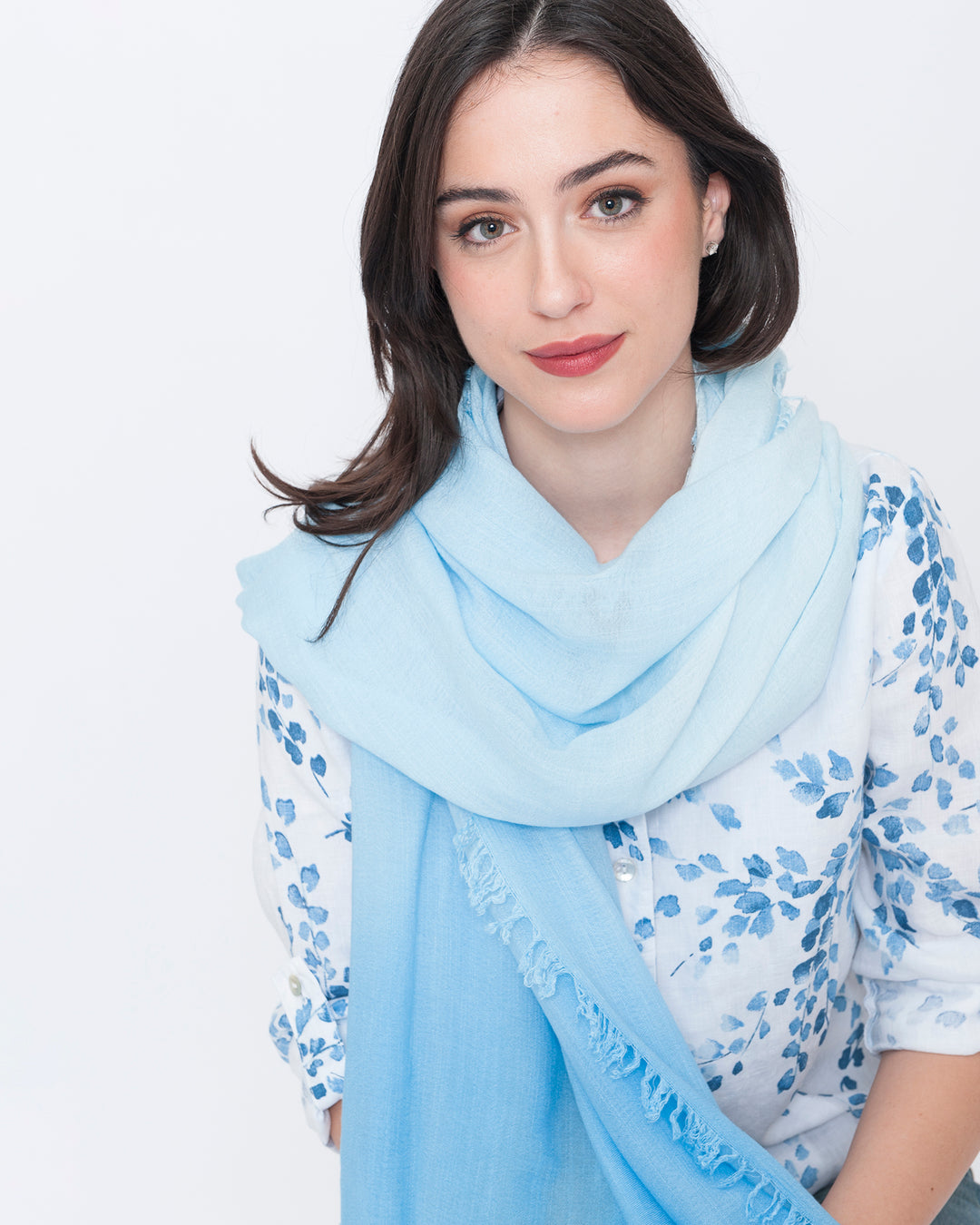 Blueberry Dip Dye Scarf, Sky Ombre