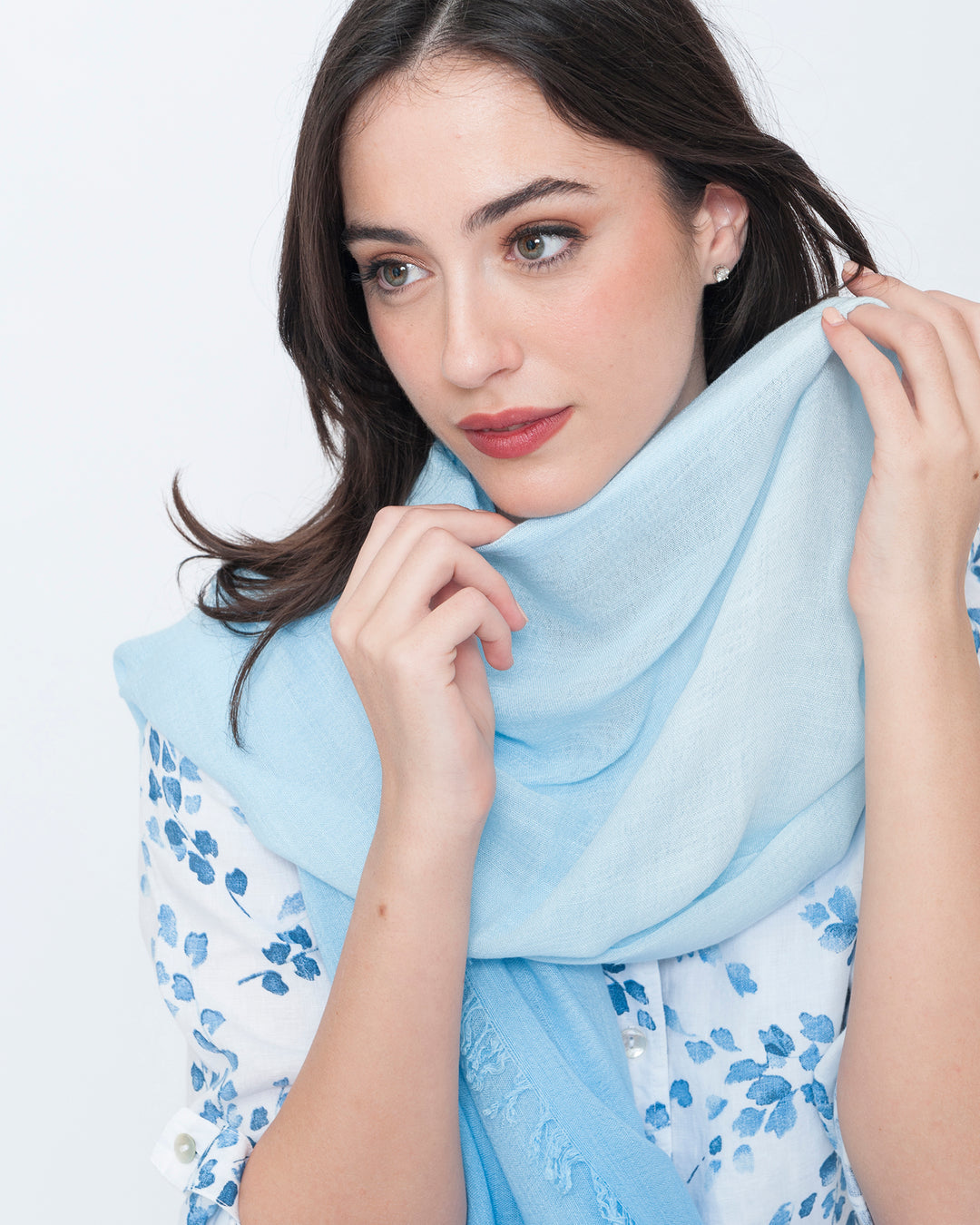 Blueberry Dip Dye Scarf, Sky Ombre
