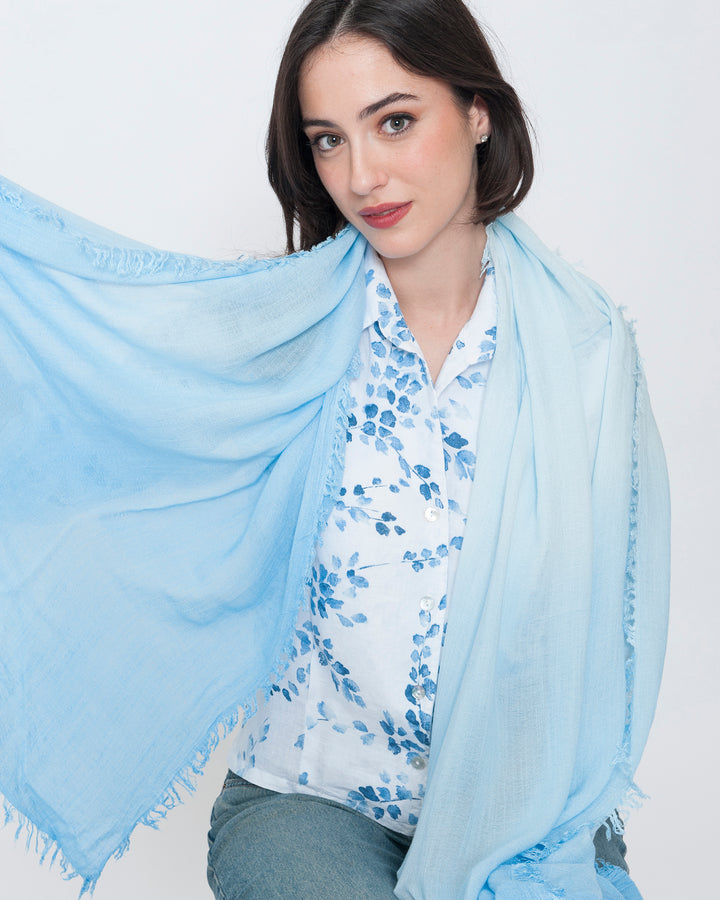 Blueberry Dip Dye Scarf, Sky Ombre