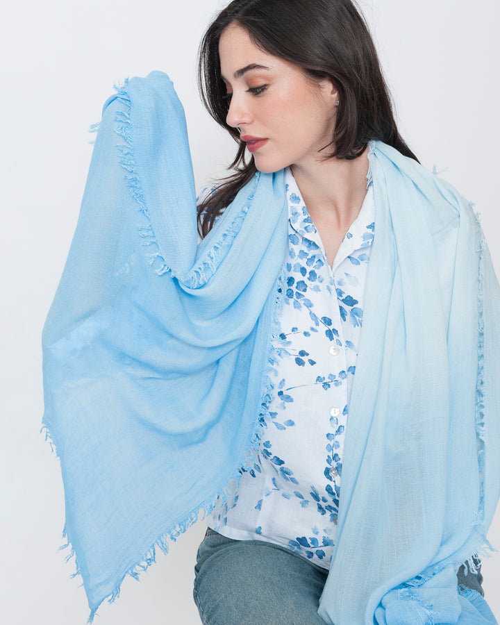 Blueberry Dip Dye Scarf, Sky Ombre