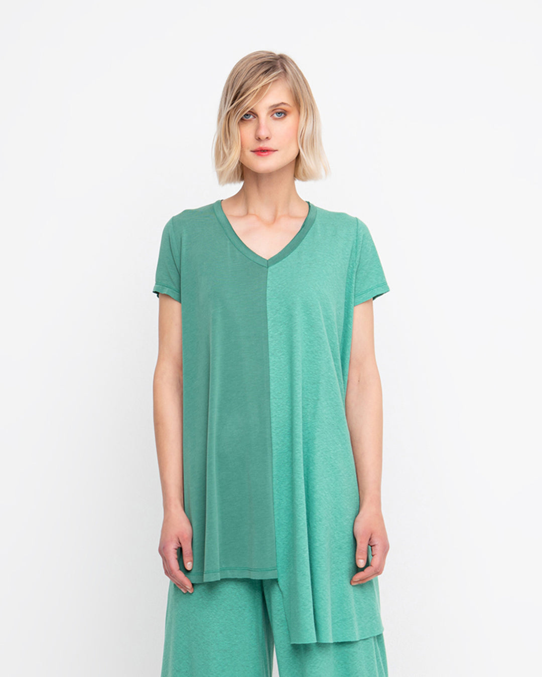 Ozai N Ku Asymmetrical Tunic Top, Green Alembika U.S. Ozai N Ku Asymmetrical Tunic Top, Green Alembika U.S.