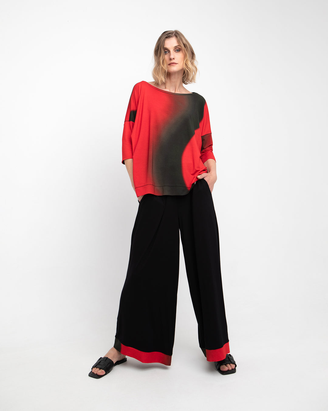 Ozai N Ku Valeria Palazzo Pants, Black