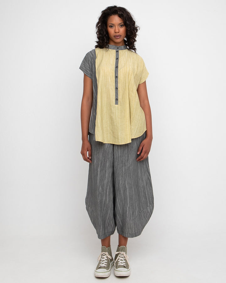 Ozai N Ku Mellow Popover Top, Butter/Slate