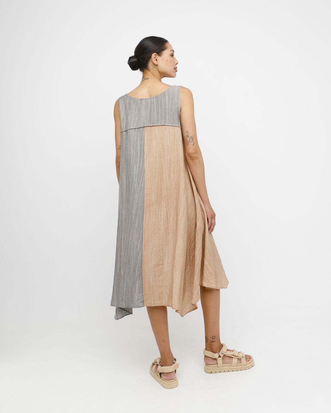 Ozai N Ku Canyon Reversible Dress, Taupe/Caramel