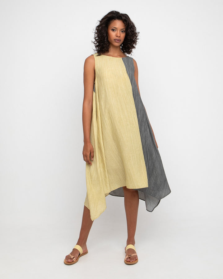 Ozai N Ku Canyon Reversible Dress, Butter/Slate