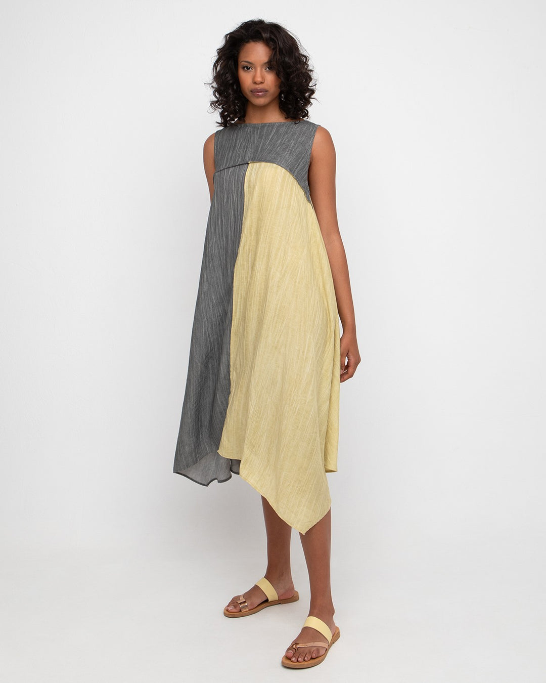 Ozai N Ku Canyon Reversible Dress, Butter/Slate