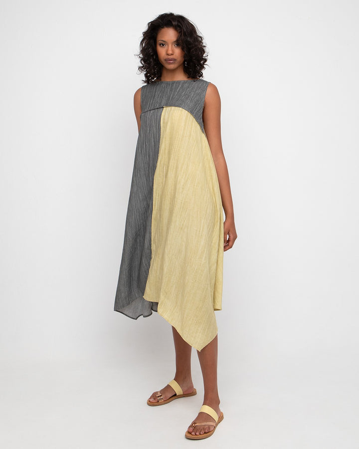 Ozai N Ku Canyon Reversible Dress, Butter/Slate