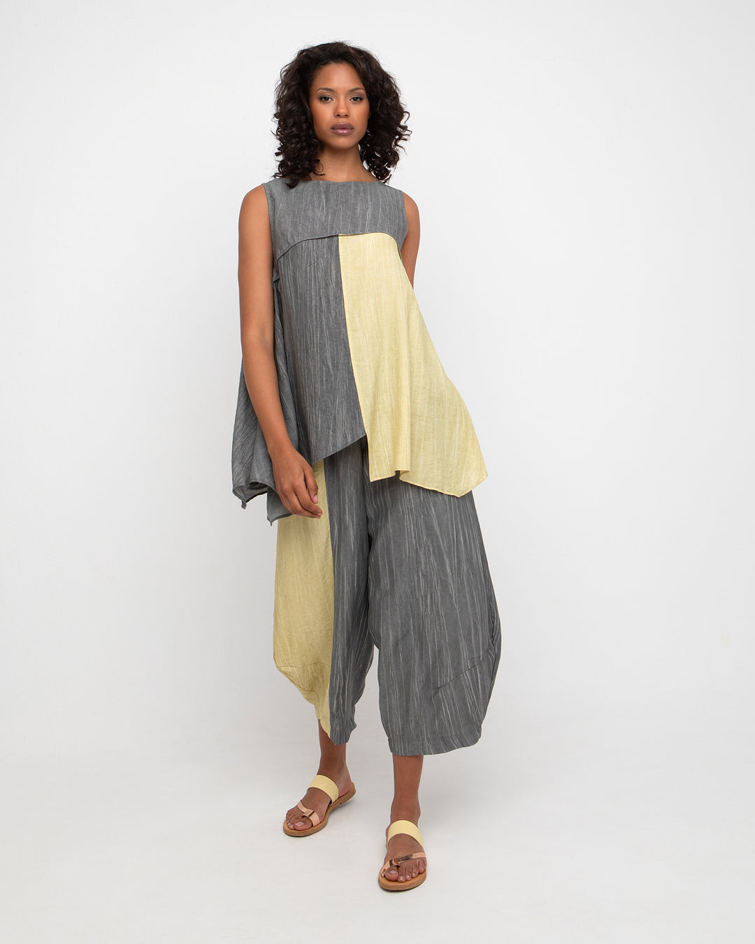 Ozai N Ku Lookout Lantern Pants, Slate/Butter