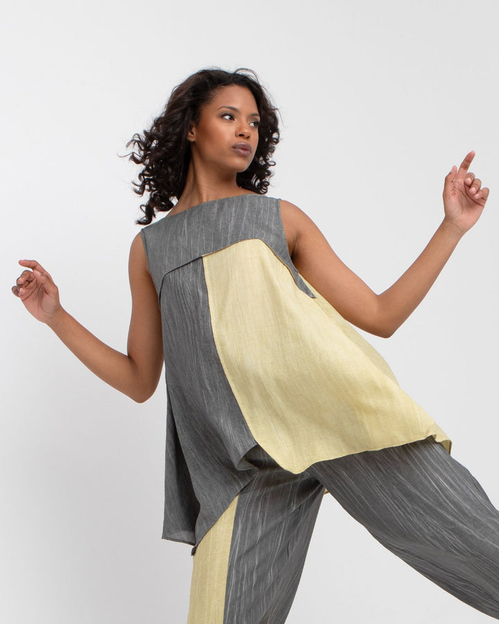 Ozai N Ku Laurel Reversible Tank, Butter/Slate