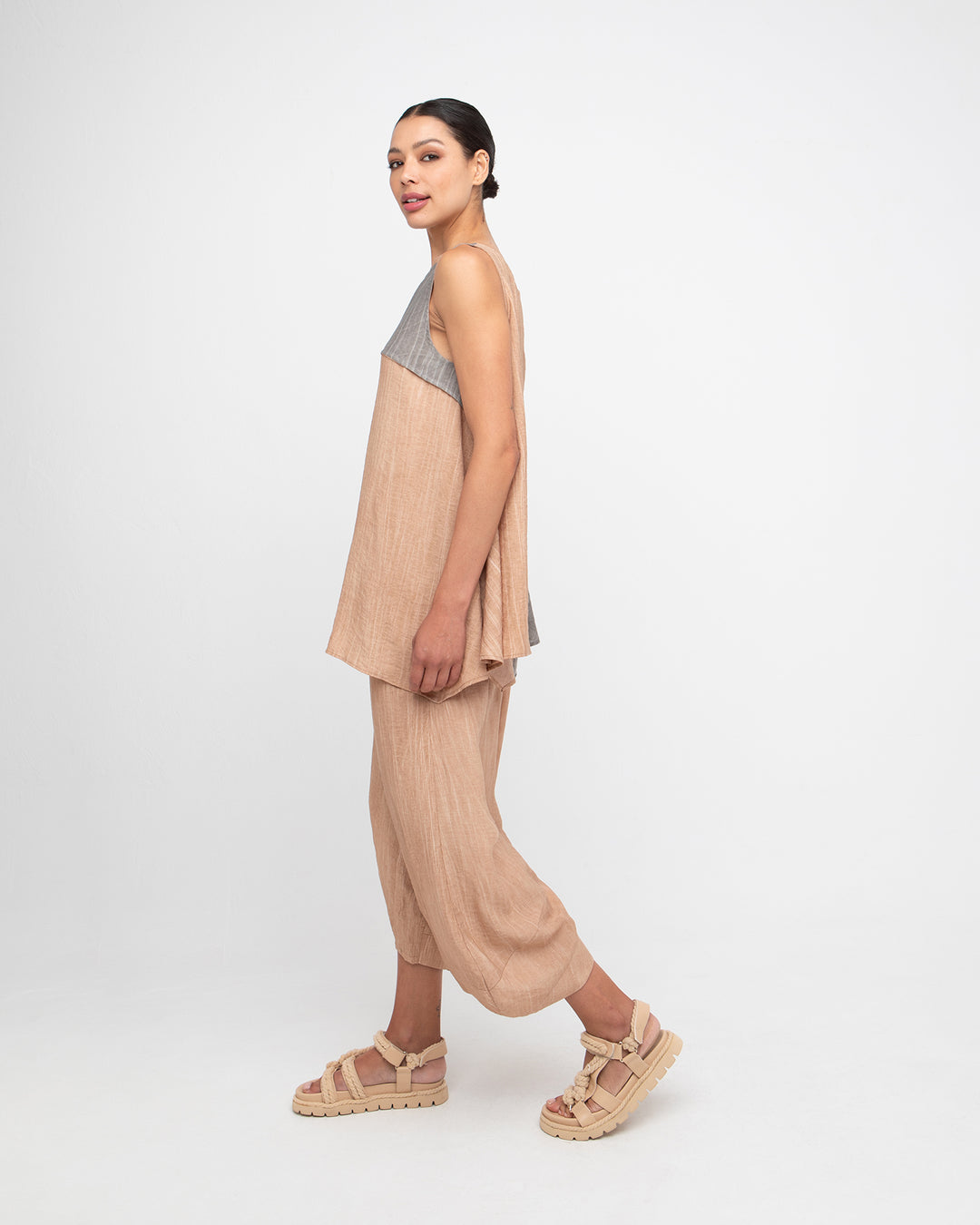 Ozai N Ku Laurel Reversible Tank, Taupe/Caramel