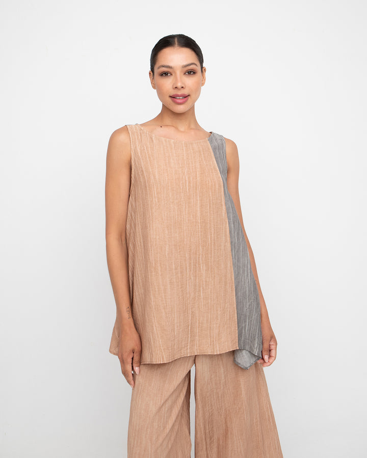 Ozai N Ku Laurel Reversible Tank, Taupe/Caramel