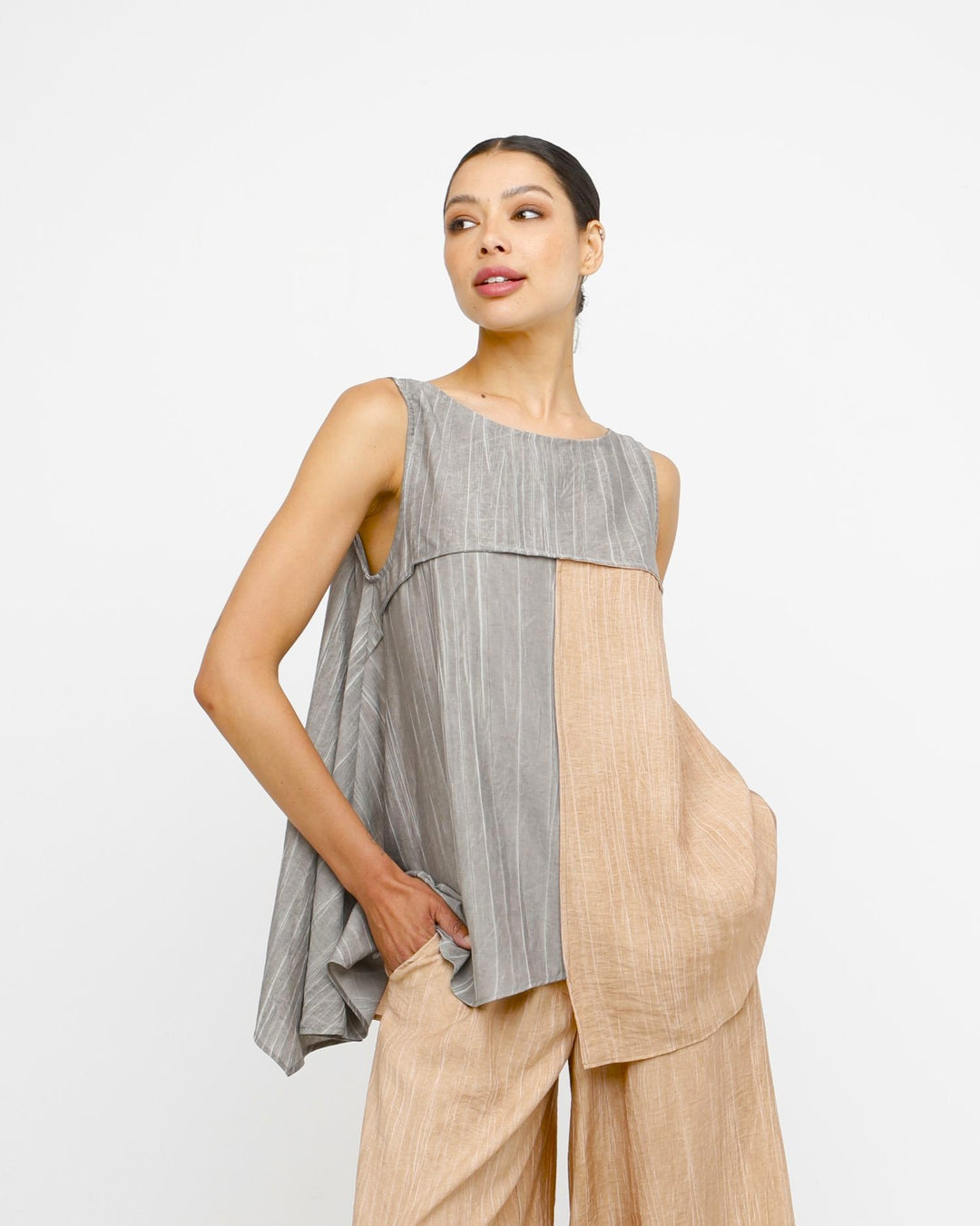 Ozai N Ku Laurel Reversible Tank, Taupe/Caramel