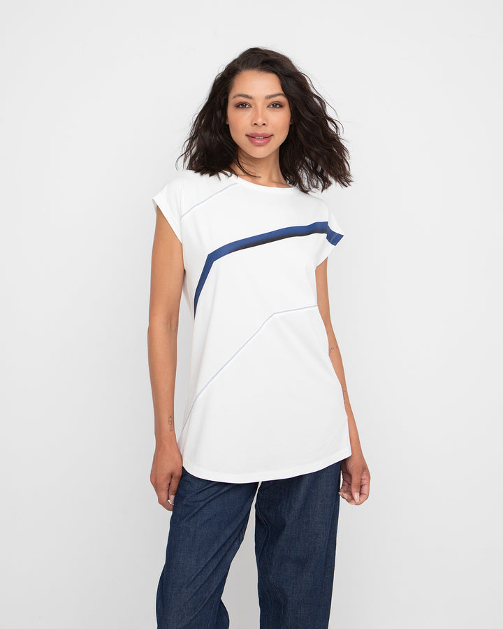 Ozai N Ku Streak Sleeveless Top, Ivory