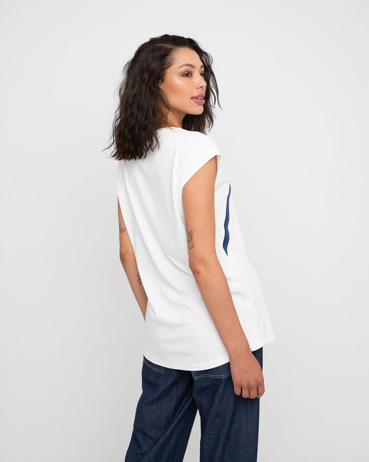 Ozai N Ku Streak Sleeveless Top, Ivory