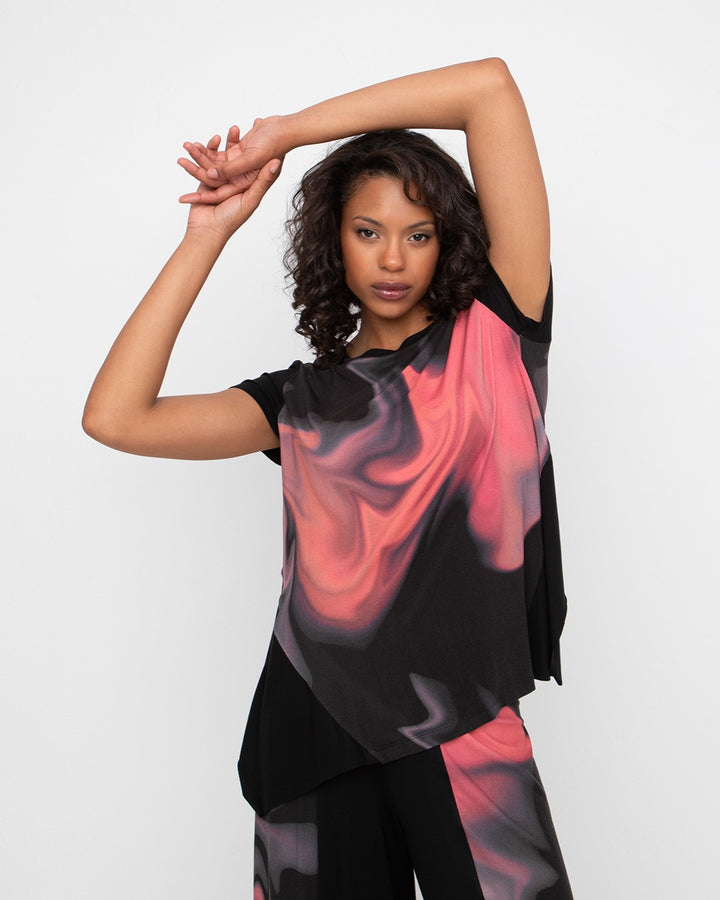 Ozai N Ku Go Go Reversible Tee, Rose Swirl