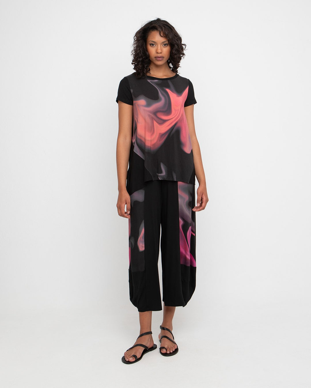Ozai N Ku Go Go Reversible Tee, Rose Swirl