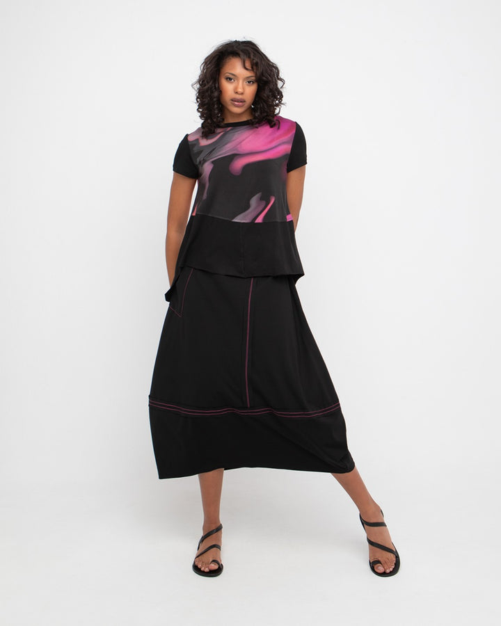 Ozai N Ku Go Go Reversible Tee, Rose Swirl