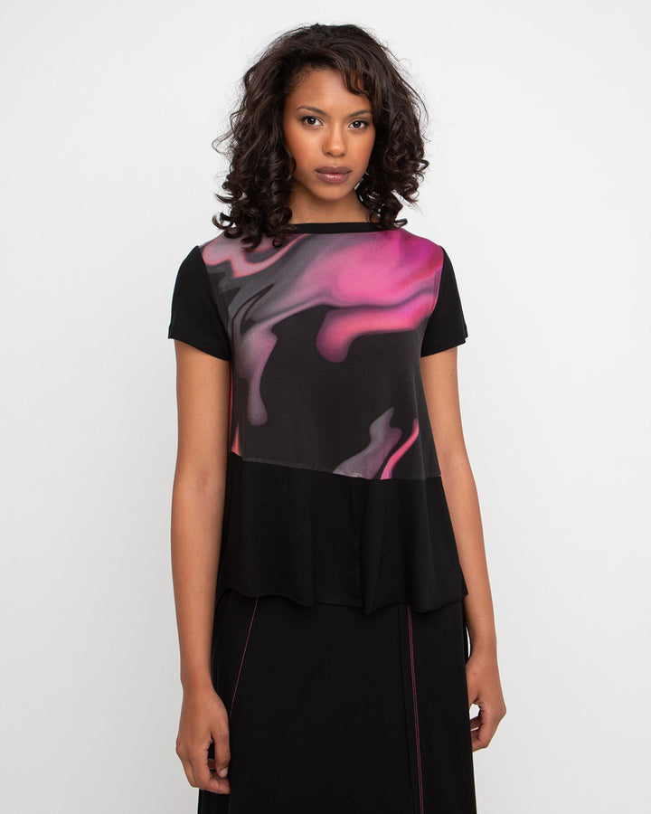 Ozai N Ku Go Go Reversible Tee, Rose Swirl