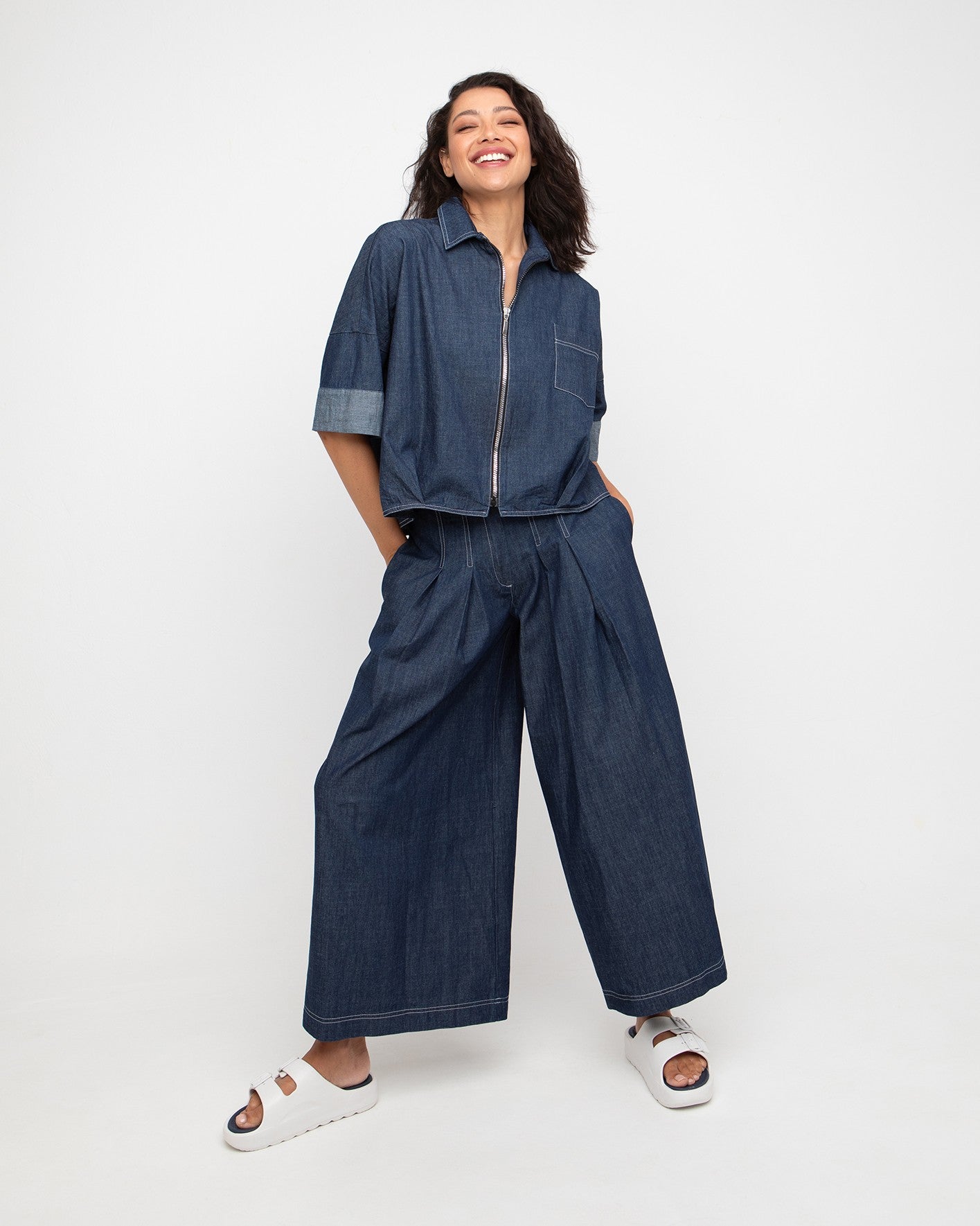 Ozai N Ku Nema Wide Trouser, Denim – Alembika U.S.