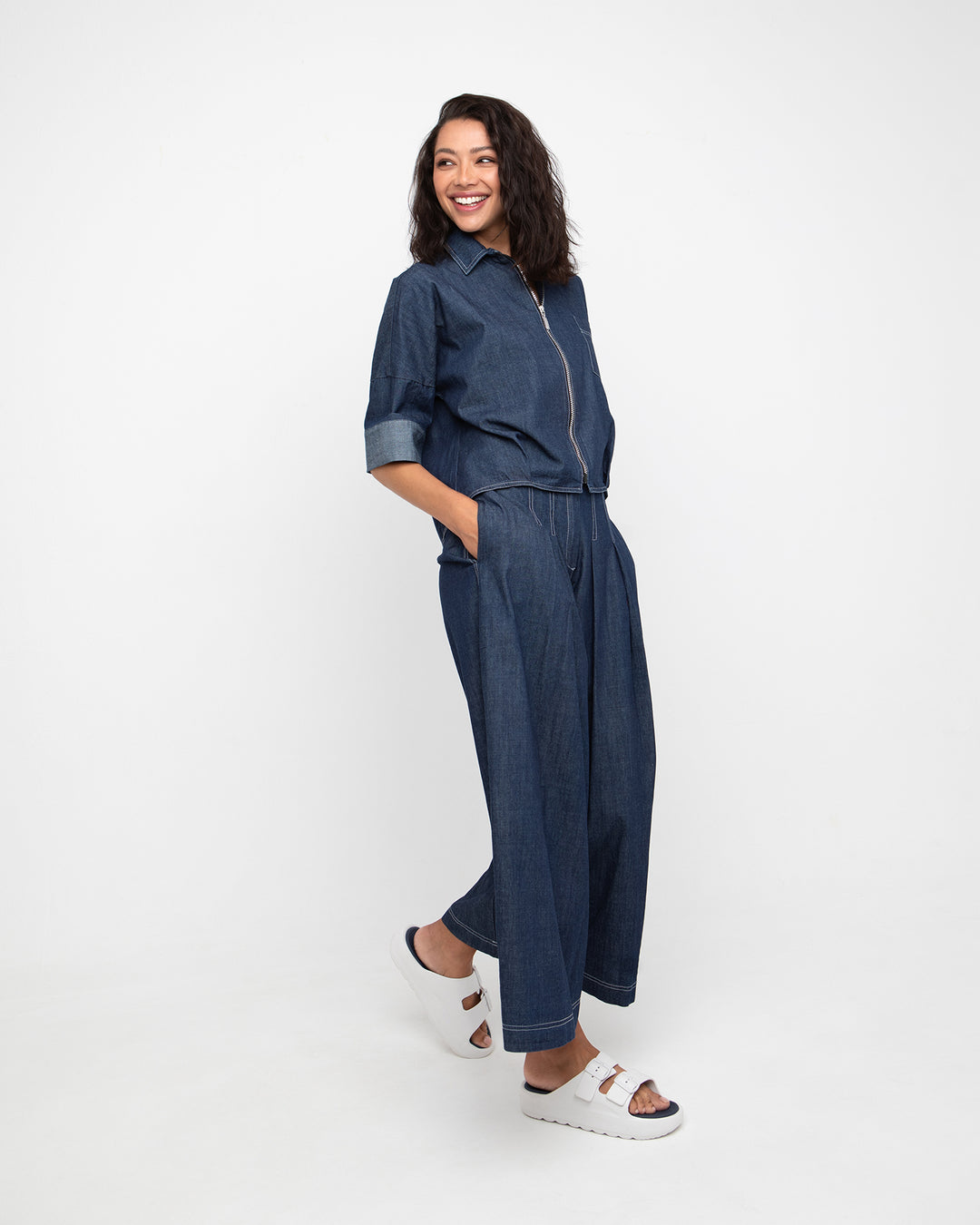 Ozai N Ku Indo Zip Shirt, Denim