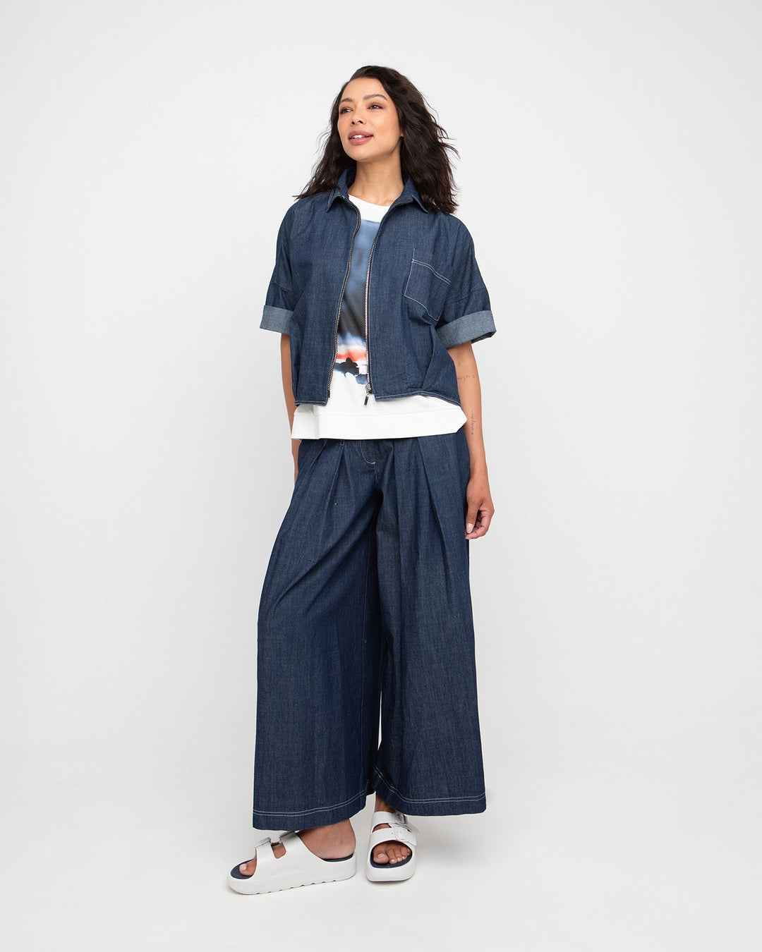 Ozai N Ku Indo Zip Shirt, Denim