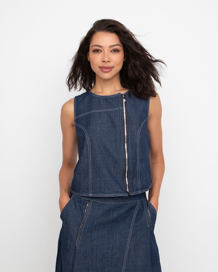 Ozai N Ku Ergo Zip Vest, Denim