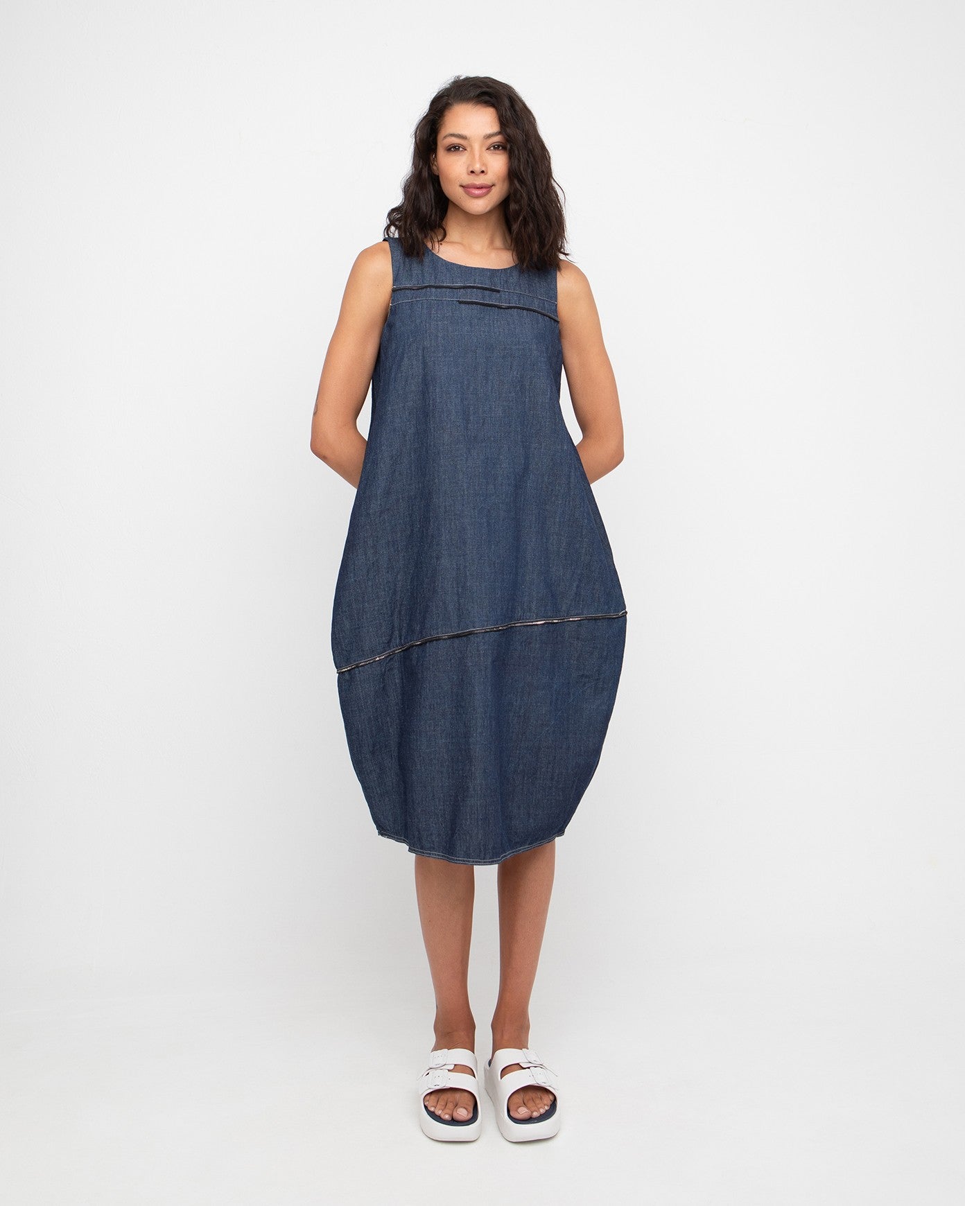 Ozai N Ku Hyph Relaxed Cocoon Dress, Denim – Alembika U.S.
