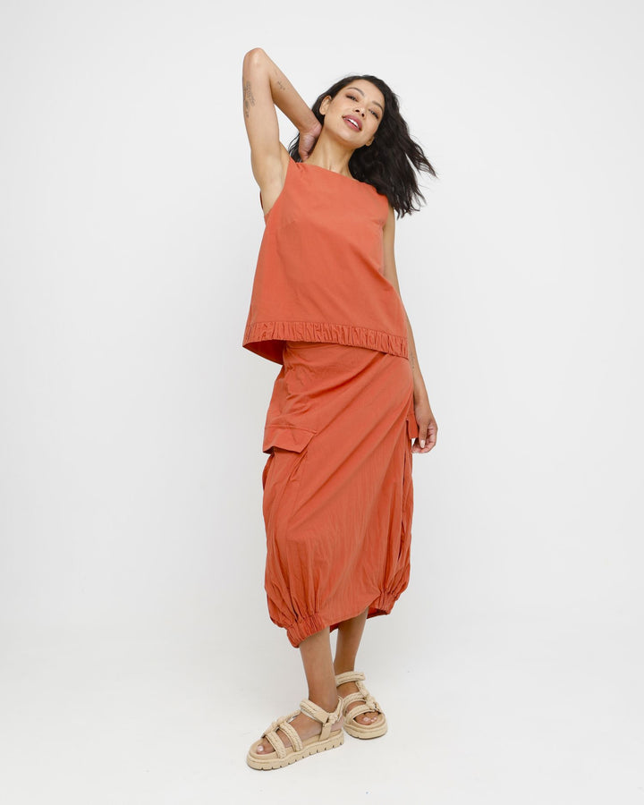 Ozai N Ku Sol Cargo Skirt, Chili