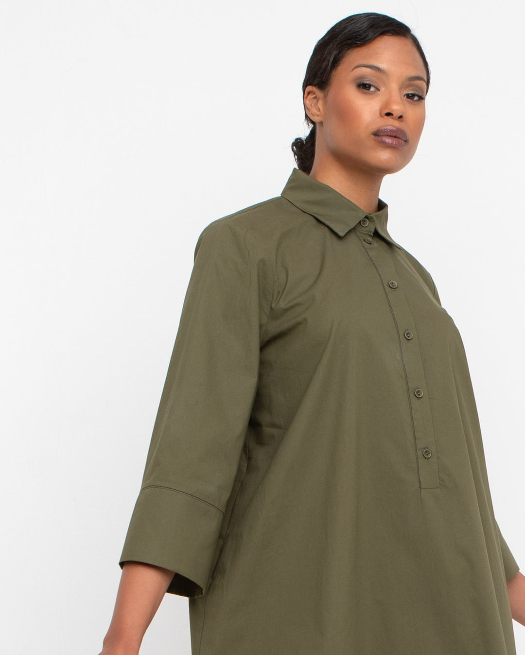 Ozai N Ku Carrier Shirtdress, Olive