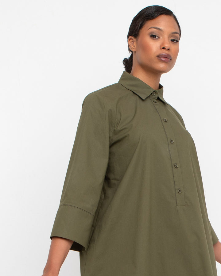Ozai N Ku Carrier Shirtdress, Olive