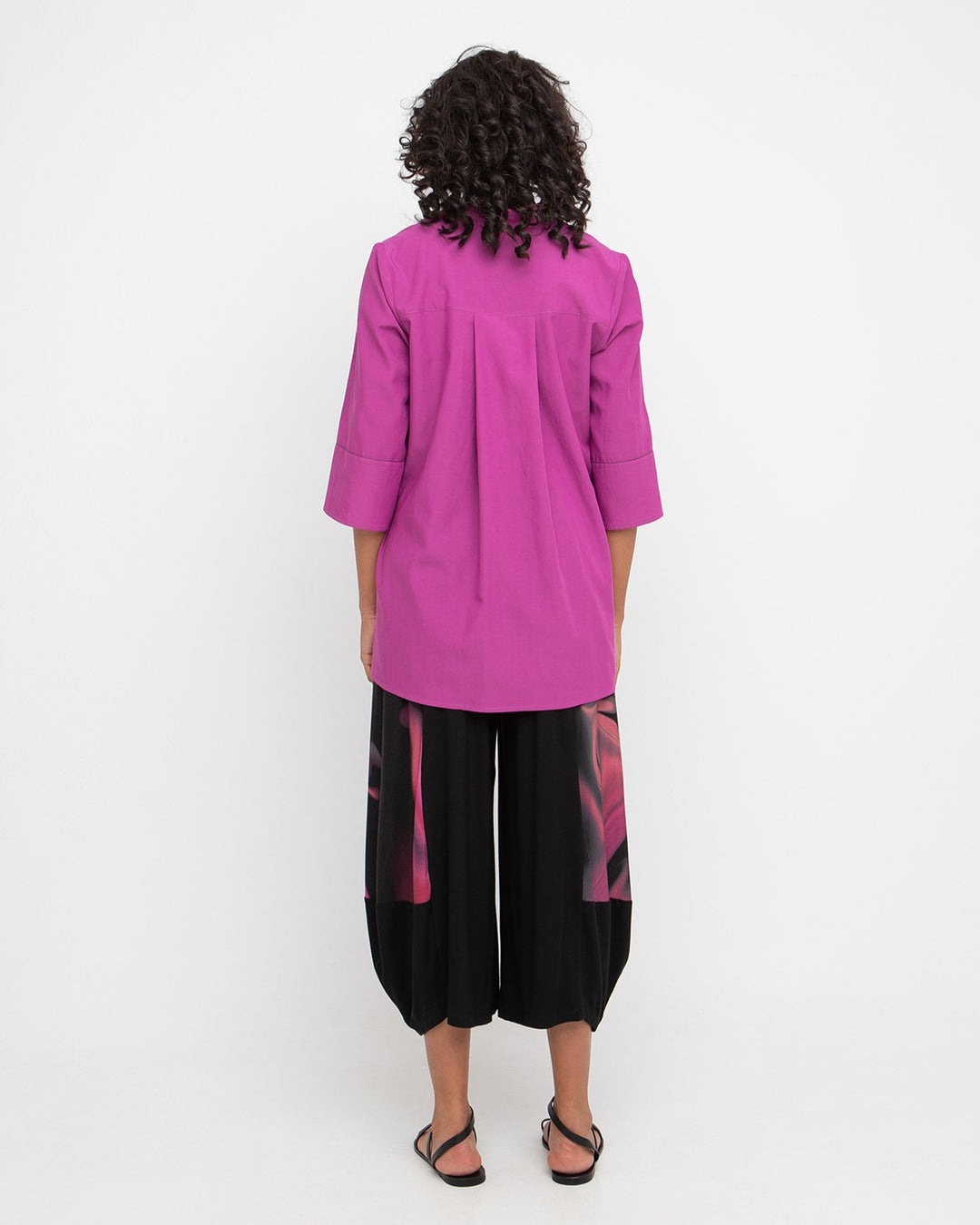 Ozai N Ku Rufus Split Neck Top, Fuchsia