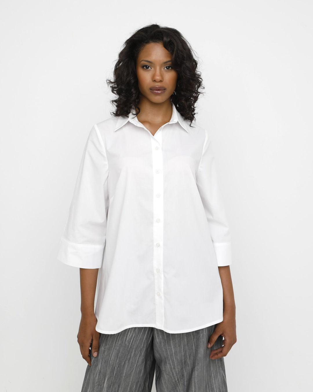 Ozai N Ku Aire Pleat Back Shirt, White