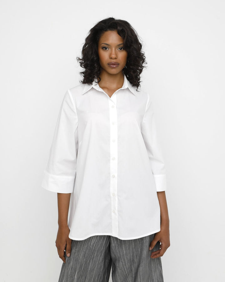 Ozai N Ku Aire Pleat Back Shirt, White