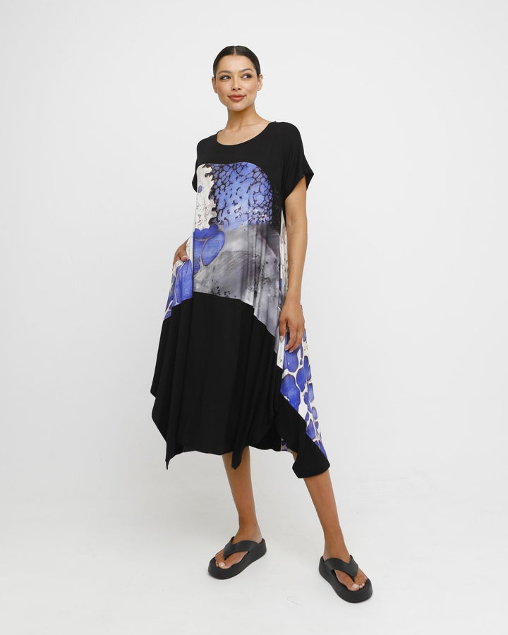 Ozai N Ku Poro Dress, Black/Lapis