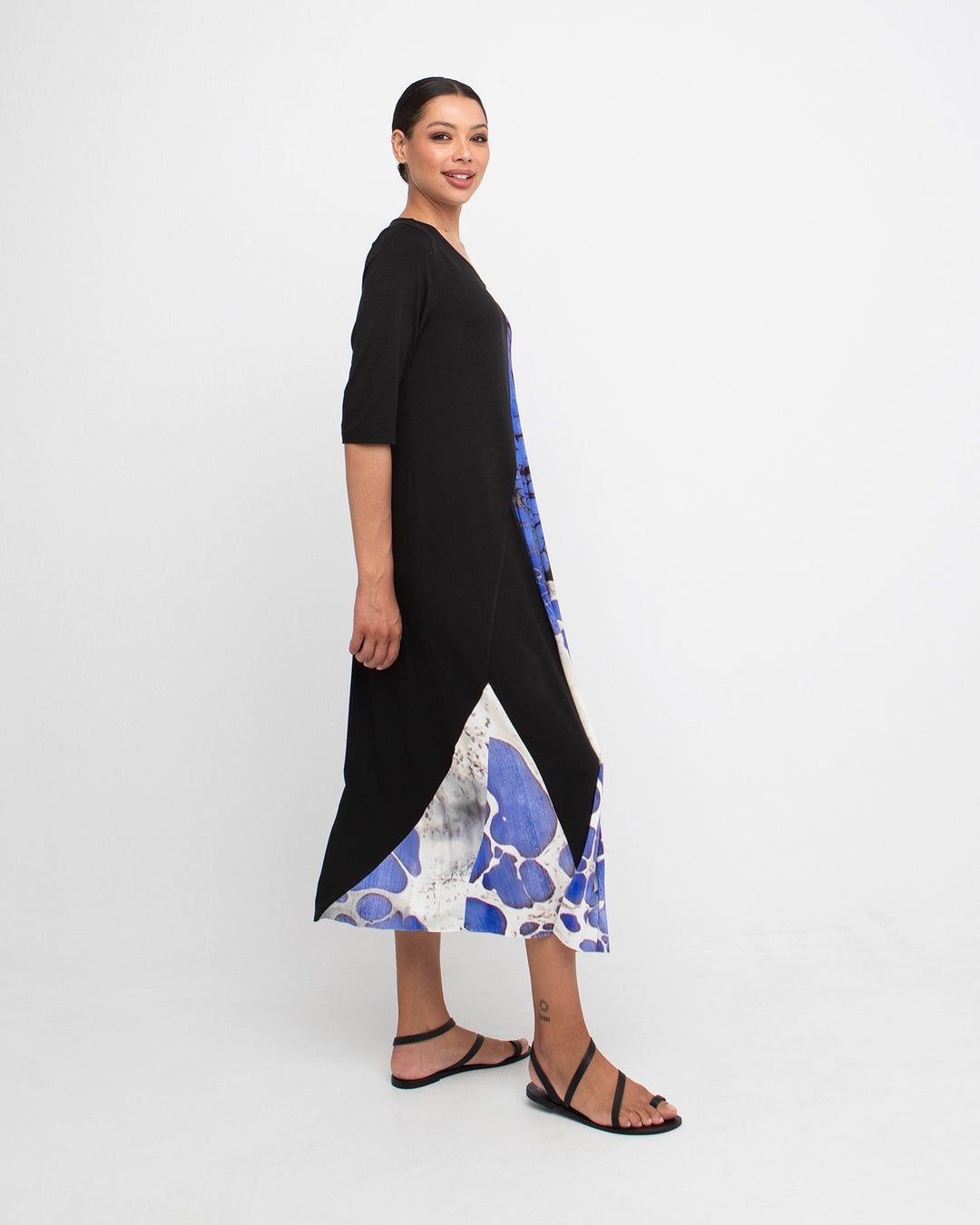 Ozai N Ku Aiga Dress, Black/Lapis