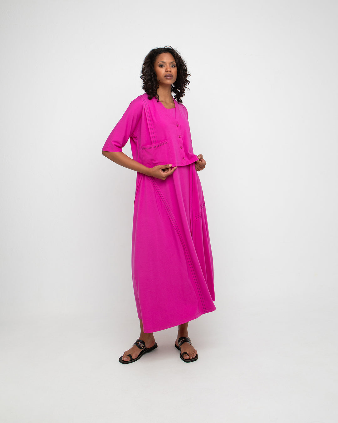 Ozai N Ku Vanguard A-Line Dress, Fuchsia