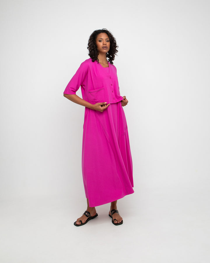 Ozai N Ku Vanguard A-Line Dress, Fuchsia