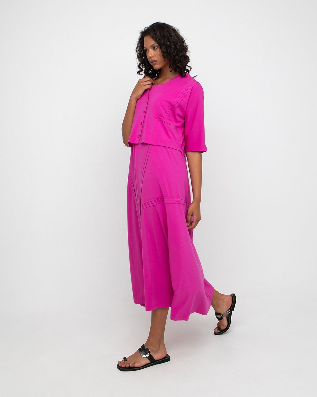 Ozai N Ku Vanguard A-Line Dress, Fuchsia